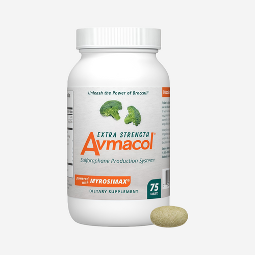 Nutramax Laboratories Avmacol Extra Strength #1 Researched Sulforaphane-Producing Brand for Detoxification with Glucoraphanin and Active Myrosinase, Immune Health, Adults & Children, 75 Tablets